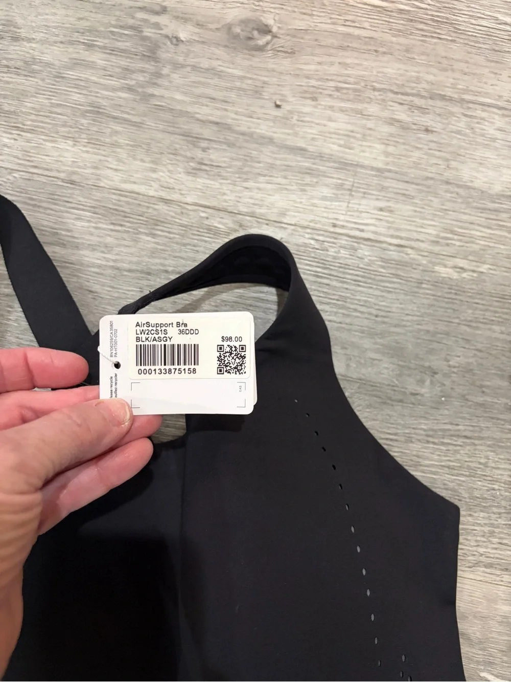 Lululemon Athletica AirSupport Bra In Black NWT 36DDD Running Gym Workout Wear